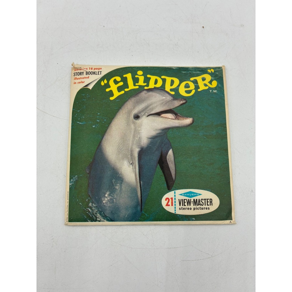 Vintage 1966 Sawyers View-Master Flipper Dolphin Love 3 Reels Story Booklet B485